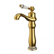 Bathroom Sink Faucet LYTOR Tradition Gold Kitchen Sink Basin Mixer Tap Antique Hot and Cold Water Ceramic Disc Valve Basin Mixer Tap - B07F663X2V